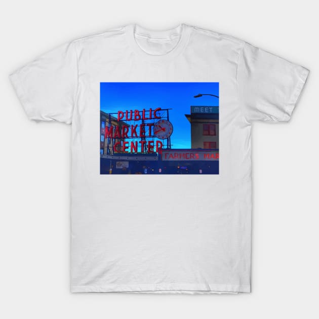 Pikes market in Seattle T-Shirt by WelshDesigns